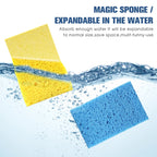 Compressed Cellulose Kitchen Sponges 24Pack,Non-Scratch Biodegradable Natural Sponge Scrub for Dishes Cleaning,Funny Colorful DIY Sponge for Kids