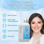 Ultrasonic Retainer Cleaner Solution for Ultrasonic Denture Cleaner-Professional Cleaning of Retainers, Invisible Aligners, Mouth Guards, Night Guards, Remove Odors, Discoloration & Stains 32oz