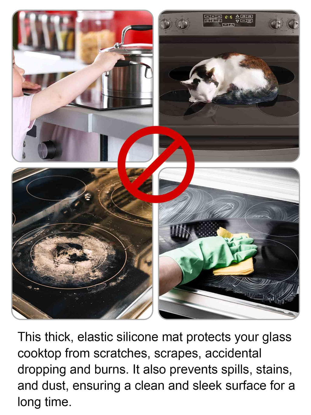 XiFEO Stove Top Covers for Electric Stove, Food Grade Heavy Duty Silicone Glass Stove Top Cover Protector, Induction Cooktop Protector, Heat Resistant Range Ceramic Stove Top Covers Mat, Oven Cover