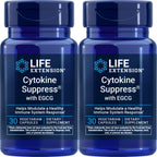Life Extension Cytokine Suppress with EGCG, 30 Vegetarian Capsules (Pack of 2)