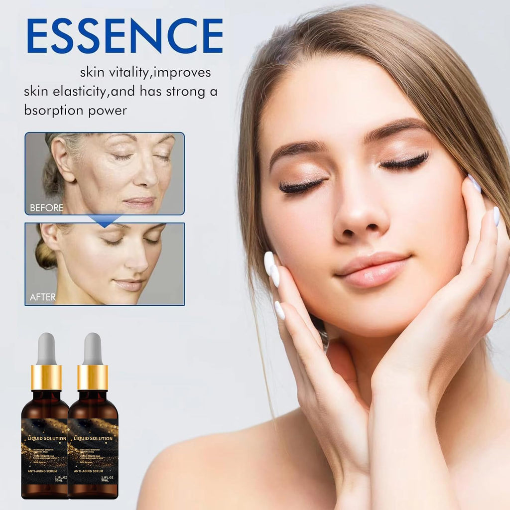 Olavita Face Serum, Liquid Solution anti Aging Serum, Vitamin C & E, Anti Aging Face Tightening, Boost Skin Collagen, Reduce Wrinkles & Plump Skin. 2pcs