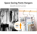 Kalimdor Pants Hangers 2 Pack Space Saving Metal Closet Organizer,Clothes Pants Hangers,Anti-Slip Design,Closet Organizers and Storage for Pants Jeans Skirts Scarf Legging