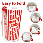 Homrelaxy 120Pcs Mini Popcorn Boxes, 4.6" Tall and 2.6" Square Small Paper Popcorn Containers Buckets for Pop Corn Machine, Movie Night, Cinema, Carnival, Party, Concessions