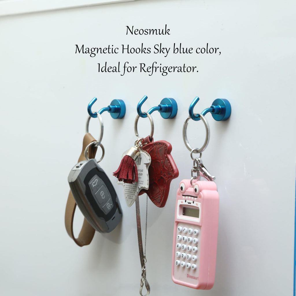 Neosmuk Magnetic Hooks for Cruise Cabins, 30lb Heavy Duty, Royal Blue, 6 Pack