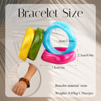 MEDOJO 6 Pcs Colorful Square Acrylic Resin Bangle Bracelet Wide Geometric Irregular Geometric Wristbands Cuff Bangle Bracelet for Women