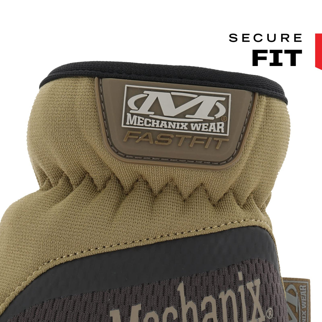 Mechanix Wear: FastFit Work Glove with Elastic Cuff for Secure Fit, Performance Gloves for Multi-Purpose Use, Touchscreen Capable Safety Gloves for Men (Brown, X-Large)