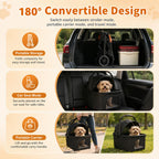 Pet Stroller for Small Dogs and Cats, Detachable Dog Cat Stroller with All-Terrain Shock Absorbing Wheels, One-Click Foldable Design, Adjustable Canopy (Khaki)
