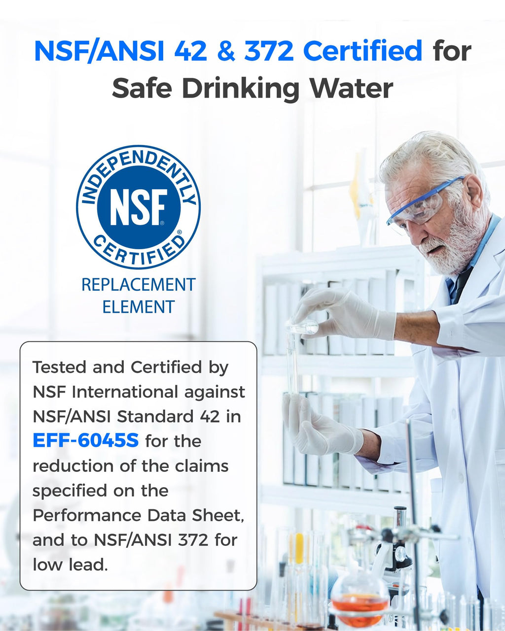 Waterdrop WD-F45 Replacement for Samsung® DA97-17376B, HAF-QIN/EXP, DA97-08006C, RF28R7201SR, RF28R7351SG, WD-F45, Refrigerator Water Filter, 3 Filters