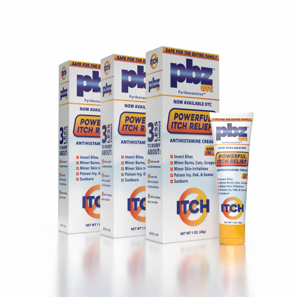 PBZ OTC Antihistamine Cream with 1% Tripelennamine HCl, Kid Safe Itch Relief, 1 Oz, 3 Pack