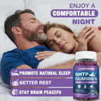 2 Pack 300MG 5-HTP GABA Sleep Supplement Gummies with 200mg L-Theanine Supplement for Brain, Mood Stabilizer and Sleep Support, Melatonin-Free, Omega 3-6-9 for Natural Zzzs, Blueberry Flavor