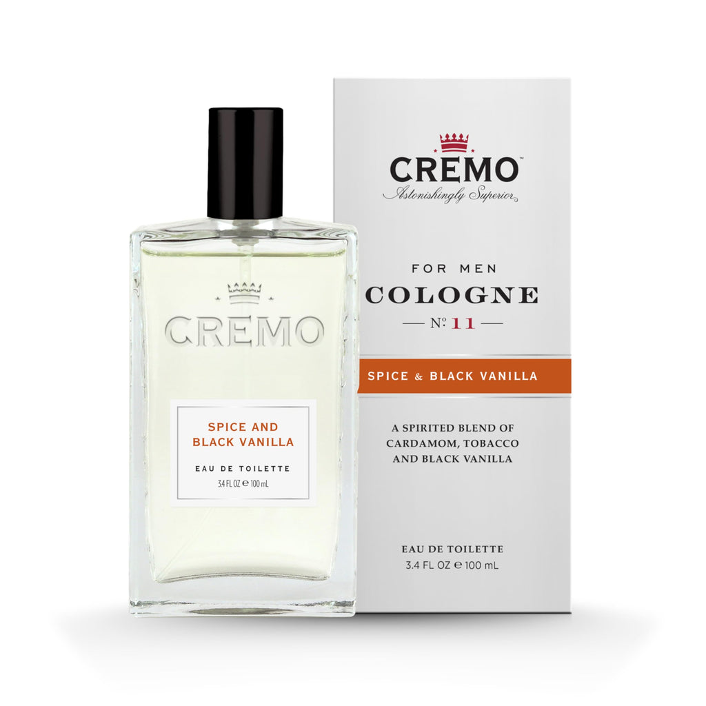 Cremo Cologne for Men, Spice & Black Vanilla, 3.4 Fl Oz