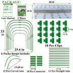 Garden Mesh Netting Kit, Plant Covers 10x30Ft Ultra Fine Mesh Netting & 6Pcs Garden Hoops &18 Clip, Garden Netting Kit for Raised Beds Plants Pest Barrier Greenhouse Row Cover Animal Protection Net
