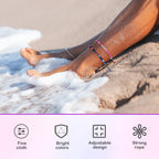 Kigeli 200 Pcs Boho Surfer Bracelets Bulk for Men Women Unisex Handmade Braided Bracelet Adjustable Surfer Ankle Waterproof Beach Bracelet String Rope Jewelry for Adults Teen(Mixed Color)