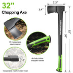 GARDENWORK Wood Splitting Axe,32" Chopping Axe for Heavy Duty Woood Cutting