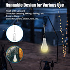 Brightown E26 Rechargeable Light Bulb with Remote and Timer, Battery Backup Bulb for Sconces and Lamps, Hanging LED Light Bulb with Hook for Camping Tent, Dimmable, 3 Color Temperatures, 2 Pack