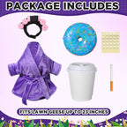 Old Lady Porch Goose Outfits 23 in Bathrobe Lawn Goose Costume Set Purple