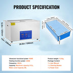 VEVOR Ultrasonic Cleaning Machine 30L 1200W