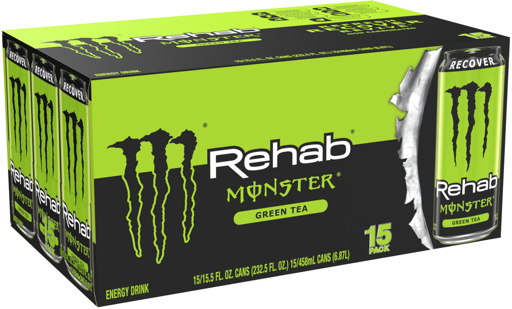 Monster Energy Rehab Green Tea + Energy, Energy Drink 15.5 Ounce