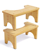 Uaniar 2 Pack Wood Toilet Stool Squat Adult, Bamboo Poop Stool for Bathroom, 7 Inch Potty Squatting for Adults, Wooden Toilet Squat Step Stools for Pooping, Bathroom Pooping Stools for Kids