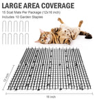 POMEAT Scat Mat for Cats 15 Pcs Cat Deterrent Mat Outdoor Indoor 16 x 12''