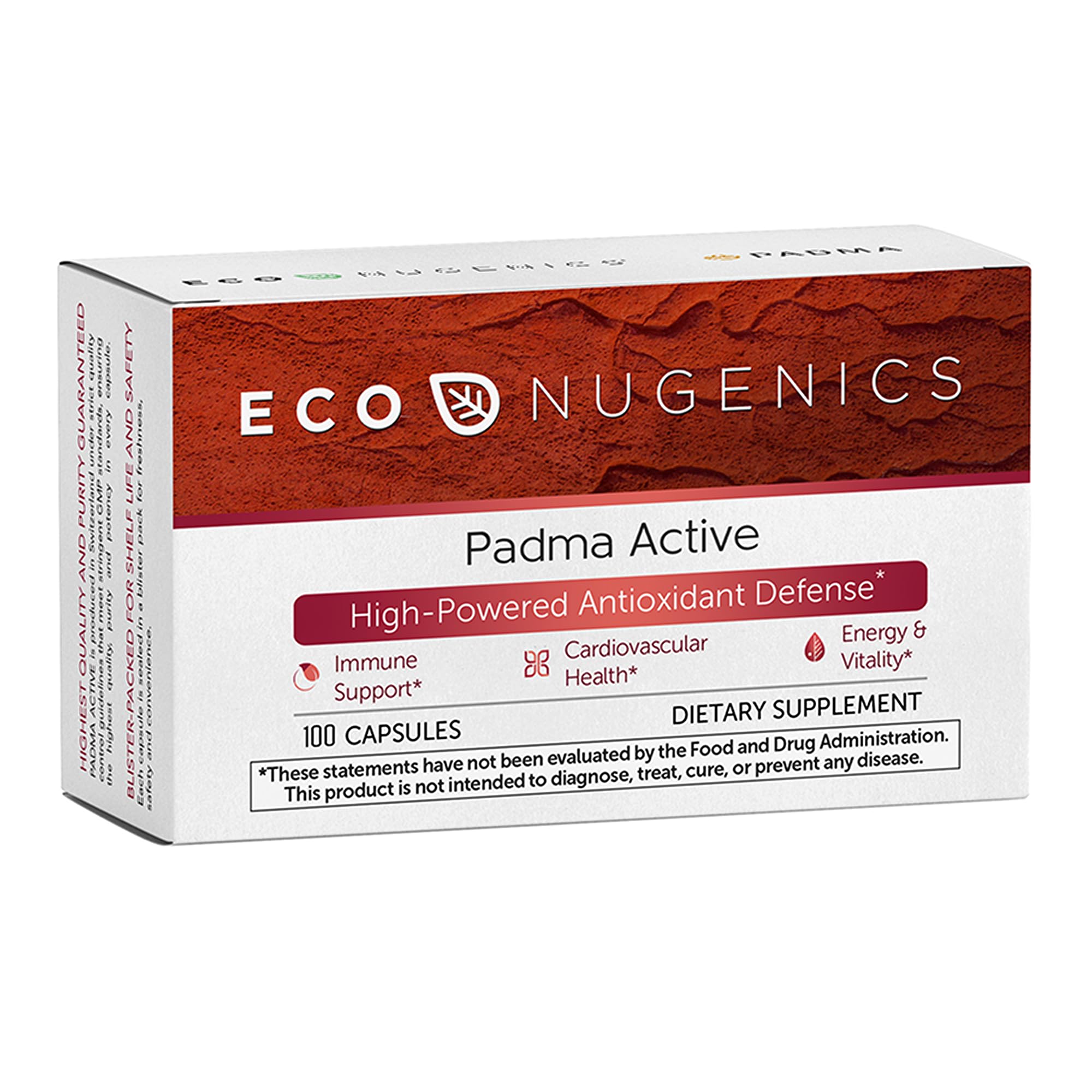 EcoNugenics Padma Active for Women & Men: Vitamin C Supplement for Collagen Formation, Energy Levels, and Immune System, Cellular & Antioxidant Support – Tibetan Recipe of Natural Herbs & Minerals