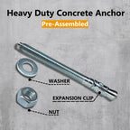 Party Animals 1/2 x 4-1/2 Inch Wedge Anchor, 10 PCs Zinc-Plated Industrial Anchor Bolts for Cement, Concrete