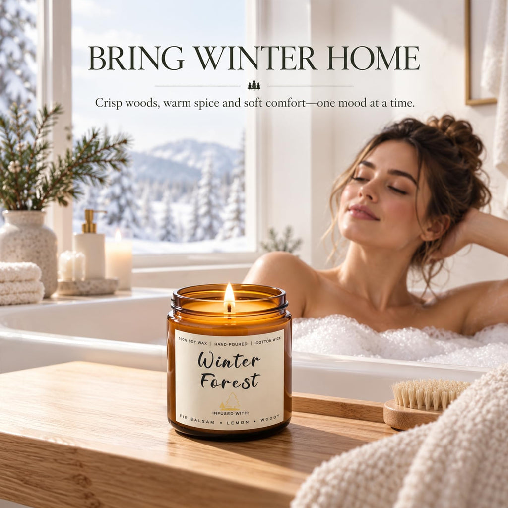Scented Candles, 4 Pack Soy Candles Winter Gift Set, 28 oz