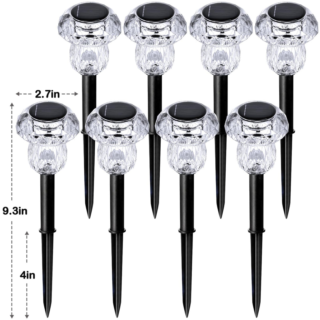 Gorrzai Solar Pathway Lights Outdoor 16 Pack Mushroom Garden Lights Waterproof Solar Powered Yard Lighting for Landscape, Driveway, Path, Walkway, Patio, Outside Garden Decorations, 6000K Cold White