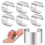 Liliaafar 6 Pcs Silver Corsage Wristlet Cuff Bracelets Women,Cuff