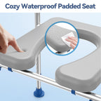 Loyoda Toilet Seat Risers for Seniors, Removable Padded Raised Toilet Seat with Handles, Easy to Clean Adjustable Height Toilet Riser, Handicap Elevated Seat 400lb, Fits Any Toilet