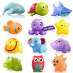 Hely Cancy Infant Bath Toys for 18 Months - No Hole Animal Bathtub Toys, Baby Bath Tub Toys
