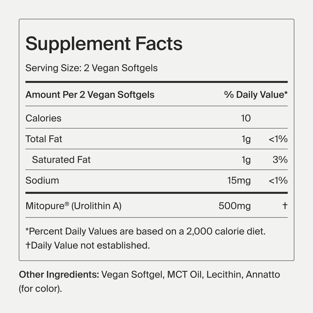 Timeline Mitopure Urolithin A Supplement - Clinically Proven Support for Healthy Aging and Cellular Renewal - Mitoceutical for Muscle Strength and Longevity - 60 Softgels