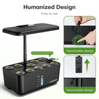 Ahopegarden Indoor Garden Hydroponics Growing System: 10 Pods Kit with LED