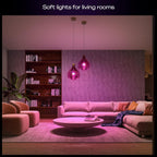 Philips Hue Starter Kit: Bridge Pro + 3 A19 E26 Smart Bulbs + Tap Dial Switch, White and Color Ambiance, Smart Light Hub, Works with Voice