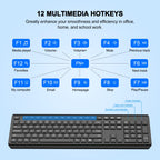 Wireless Keyboard and Mouse Combo, Full Size Silent Ergonomic Keyboard and Mouse, Long Battery Life, Optical Mouse, 2.4G Lag-Free Cordless Mice Keyboard for Computer, Mac, Laptop, PC, Windows