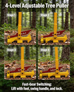 Maukeep Heavy Duty Tree Puller (0-4"), Large Sapling Puller, Manual Tool Uses High Leverage to Fully Uproot Stubborn Shrubs, Vines & Saplings | Ergonomic Heavy Duty Garden & Landscaping Tool (Yellow)