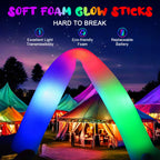 HONLYNE 44 PCS Foam Glow Sticks with 3 Modes Colorful Flashing, Foam Light Up Sticks, LED Light Sticks, Glow Sticks Party Pack for New Year, Wedding, Raves, Concert, Christmas
