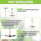 WORKPRO Hoe and Cultivator Garden Rake with 14" Wooden Handle