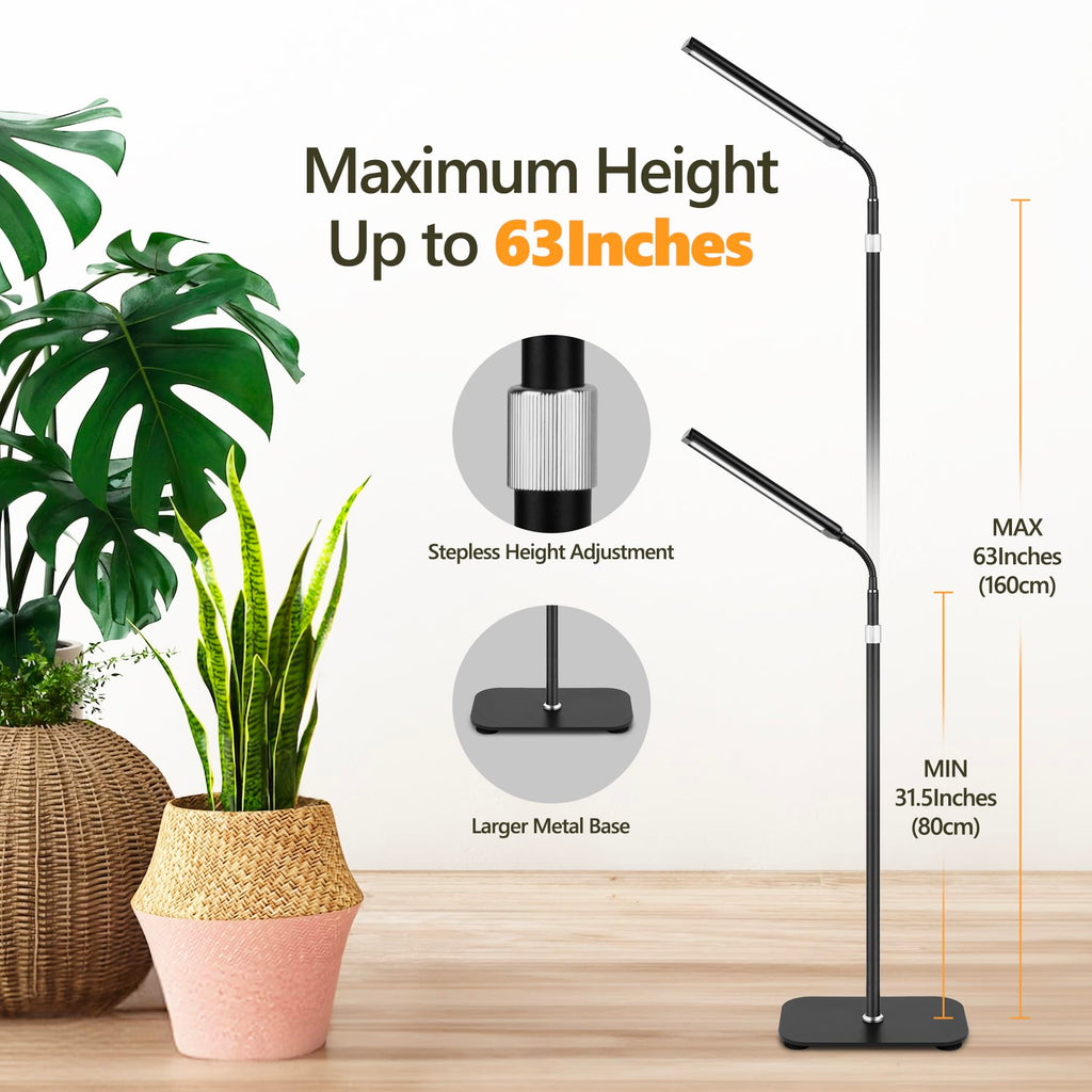 VSOKE Grow Light for Indoor Plants, Full Spectrum LED Grow Light with Stand