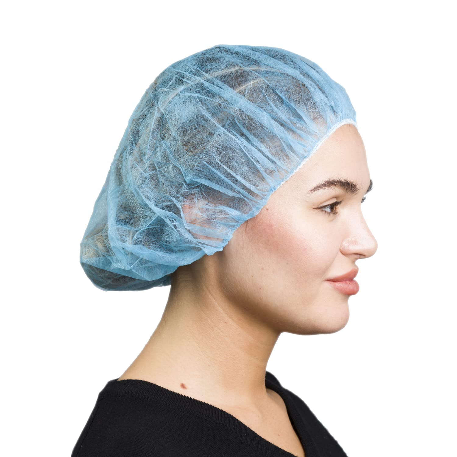 SAFEKO Unisex Polypropylene Bouffant Caps, 100 Count [BLUE | 21"]