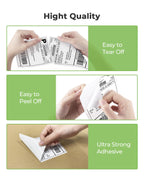 Nelko Genuine 4x6 Direct Thermal Shipping Label (Pack of 500 Fan-Fold Labels), 4x6 Thermal Labels for Nelko PL70E Shipping Label Printer, Perforated and Strong Adhesive, Commercial Grade