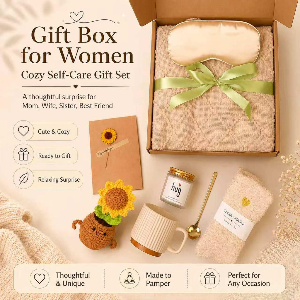 Women's Birthday Self-Care Gift Basket, Sunflower-Themed Sunshine Gift Sunshine Care Gift Set,Christmas Birthday Gift, Dedicated to Women, Mothers, Best Friends, Wives