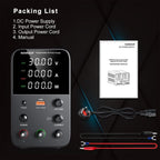 DC Power Supply Variable, Bench Power Supply with Encoder Adjustment Knob, Output Enable/Disable Button, Adjustable Power Supplies with USB Quick-Charge, Short Circuit Alam (30V 10A Black)