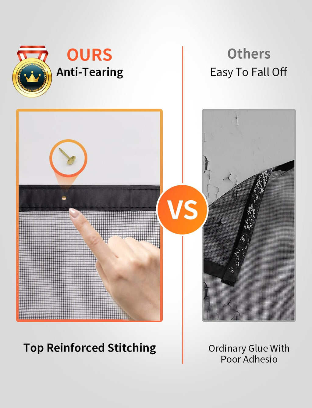 FEGO Magnetic Screen Door Fit Door Size:32"x82", Screen Itself Size 34"x83", Enjoy Breeze, Hands Free Entry, Reinforced Fiberglass Mesh Anti-Tearing, Pet & Kid Friendly, Strong Magnets for Patio/Front