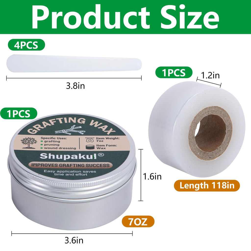 Shupakul Tree Grafting Wax Set, Tree Wound Pruning Sealer with Sealing Tape, Grafting Wax for Roses Fruit Bonsai Shrubs Plant Healing