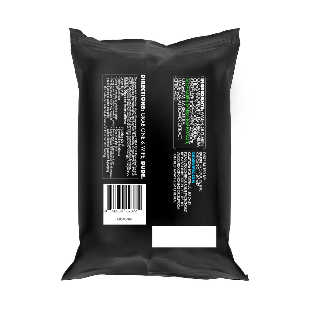 DUDE Wipes - Flushable Wipes Travel Package, Extra Large - Unscented - with Vitamin E & Aloe - Septic and Sewer Safe, 18 Count (Pack of 72)