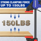 WORKPRO 10-Pack Bar Clamps for Woodworking, 6-Inch (2) Mini & (2) Light Duty and 12-Inch (2) Wood Clamps & 4-1/2-Inch (4) Spring Clamps, F Clamp with 50/150 LBS Load Limited