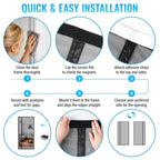 Magnetic Closure Screen Door, Reversible Mesh Door Screen Fits 38" x 82" Door, Heavy-Duty Magnetic Mesh Curtain for Sliding Door and French Door, Self-Sealing, Portable Patio Screen (40" x 83")