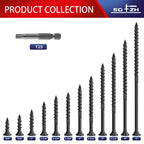 SG TZH #8 x 2 Inch Deck Screws (1275Pcs) 10lb. Carbon Steel, Black, Flat Head, Rust Resistant epoxy Coated, with T25 Star Bit