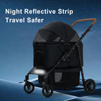 AAApex Atelier Medium Pet Stroller for Small & Medium Dogs, Double Dog Stroller for 2 Dogs, 80 Lbs Capacity Lightweight Integrated Design, Easy Setup Durable Pet Cart with Safe & Comfort Travel
